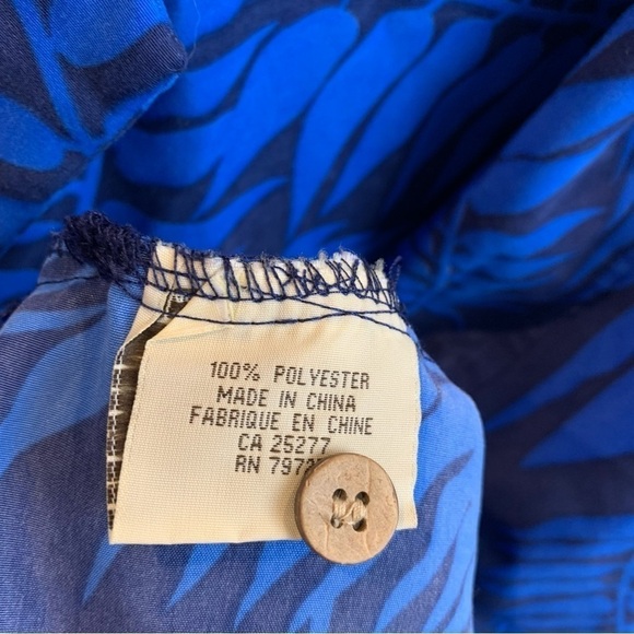 Vintage Maui Maui Hawaii Blue Beer Tropical Palm Short Sleeve Camp Shirt Men's M - Picture 7 of 8